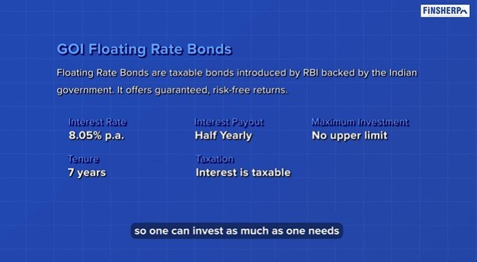 Retirement Planning - Government of India Floating Rate Bonds - Finsherpa